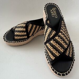 New Franco Sarto Pamala Black Multi Espadrilles Slip On Women’s 6 Retail $120